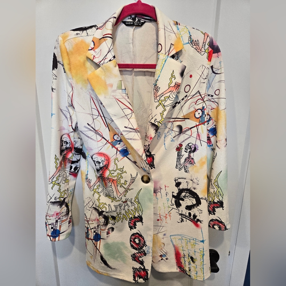 Graffiti style multicolored blazer